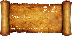 Popp Lili névjegykártya